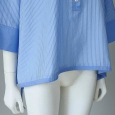 画像3: 【 CYAN TOKYO 】シアン トーキョー アーチヘム ストライブ ヘンリー シャツ ブラウス プルオーバー 春夏秋 レディース  (3)