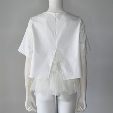 画像5: 【 anana 】 アナナ 異素材ドッキング ティアード チュール カットソー Tシャツ 春夏秋 レディース  (5)