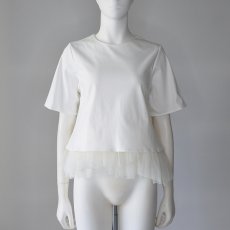 画像1: 【 anana 】 アナナ 異素材ドッキング ティアード チュール カットソー Tシャツ 春夏秋 レディース  (1)