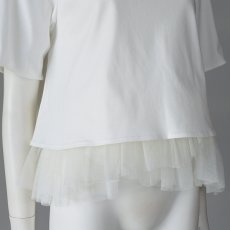 画像3: 【 anana 】 アナナ 異素材ドッキング ティアード チュール カットソー Tシャツ 春夏秋 レディース  (3)