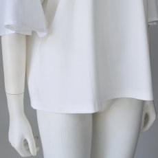 画像3: 【 CYNICAL 】 シニカル 異素材ドッキング きれいめ ゆったりシルエット ベル袖 シルケット Tシャツ カットソー 春夏秋 レディース  (3)