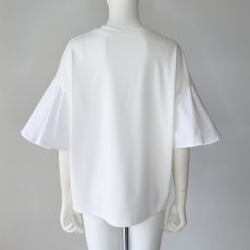 画像5: 【 CYNICAL 】 シニカル 異素材ドッキング きれいめ ゆったりシルエット ベル袖 シルケット Tシャツ カットソー 春夏秋 レディース  (5)