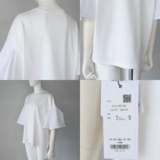 画像6: 【 CYNICAL 】 シニカル 異素材ドッキング きれいめ ゆったりシルエット ベル袖 シルケット Tシャツ カットソー 春夏秋 レディース  (6)