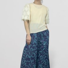 画像7: 【 QTUME 】 クチューム 異素材ドッキング フリンジ ジャガード リネンライク ニット プルオーバー 春夏秋 レディース  (7)