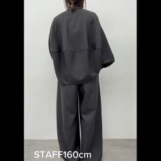 画像4: 【予約商品】《納期：2025年9月中旬》《 セットアップ対応 》【 CLOCHE 】 クロッシェ クロシェ ゆったりシルエット ウール調 ウォッシャブル コクーン シャツ ブラウス 春秋冬 レディース  (4)