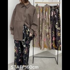 画像1: 【予約商品】《納期：2025年8月下旬》【 CLOCHE 】 クロッシェ クロシェ ボタニカル柄 テロテロ ワイドパンツ 春秋 レディース  (1)