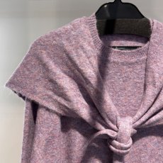 画像9: 【予約商品】《納期：2025年9月下旬》【 CLOCHE 】 クロッシェ クロシェ ウール混 ストール付き もちもち ミドルゲージ クルーネック プルオーバー ニット 春秋冬 レディース  (9)