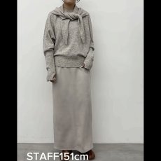 画像2: 【予約商品】《納期：2025年9月下旬》【 CLOCHE 】 クロッシェ クロシェ ウール混 ストール付き もちもち ミドルゲージ クルーネック プルオーバー ニット 春秋冬 レディース  (2)