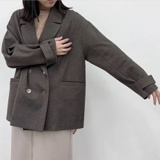画像4: 【予約商品】《納期：2025年9月上中旬》《 セットアップ対応 》【 CYNICAL 】シニカル 高品質 日本製生地 ゆったりシルエット ソフトフランネル ダブル ジャケット 春秋冬 レディース  (4)