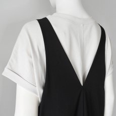画像5: 《 セットアップ 対応》【 CLOCHE 】 クロッシェ クロシェ 接触冷感 撥水 ストレッチ Vネック ジャンパースカート 春夏秋 レディース  (5)