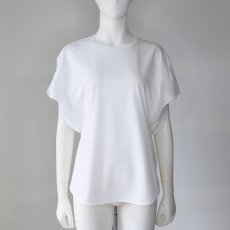 画像1: 【 PASSIONE 】 パシオーネ 異素材コンビ きれいめ シルケット Tシャツ カットソー 春夏秋 レディース  (1)