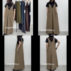 画像7: 《 セットアップ 対応》【 CLOCHE 】 クロッシェ クロシェ 接触冷感 撥水 ストレッチ Vネック ジャンパースカート 春夏秋 レディース  (7)