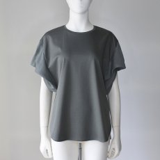 画像1: 【 PASSIONE 】 パシオーネ 異素材コンビ きれいめ シルケット Tシャツ カットソー 春夏秋 レディース  (1)