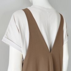画像5: 《 セットアップ 対応》【 CLOCHE 】 クロッシェ クロシェ 接触冷感 撥水 ストレッチ Vネック ジャンパースカート 春夏秋 レディース  (5)