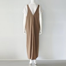 画像4: 《 セットアップ 対応》【 CLOCHE 】 クロッシェ クロシェ 接触冷感 撥水 ストレッチ Vネック ジャンパースカート 春夏秋 レディース  (4)