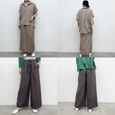 画像7: 【 CYNICAL 】 シニカル ゆったりシルエット セルロース 100％ テロテロ キーネック オーバーサイズ ブラウス 春夏秋 レディース  (7)