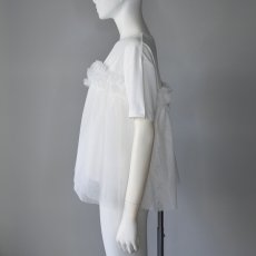 画像4: 【 PICCIN 】ピッチン 異素材コンビ きれいめ シルケット チュール ティンカー プルオーバー カットソー 春夏秋 レディース  (4)