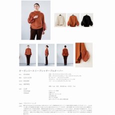 画像2: 【予約商品】《納期：2025年11月上旬》【 Lallia Mu 】ラリアムー 異素材コンビ オーガンジースリーブ シャギー ボトルネック プルオーバー 春秋冬 レディース  (2)
