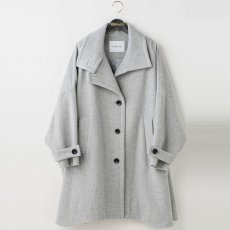 画像1: 【予約商品】《納期：2025年11月上旬》【 Lallia Mu 】ラリアムー 軽量 ゆったり ウール 90％ スタンドカラー フレア コート 春秋冬 レディース  (1)