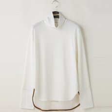 画像1: 【予約商品】《納期：2025年10月上旬》【 Lallia Mu 】ラリアムー 異素材コンビ スイッチカフ ハイテンション ストレッチ タートルネック カットソー 春秋冬 レディース  (1)