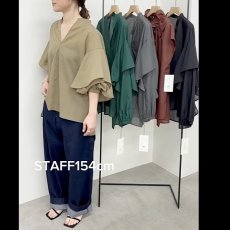 画像7: 【 CLOCHE 】 クロッシェ クロシェ 吸湿速乾 ラッフルフリル シアー スキッパー ブラウス 春夏秋 レディース  (7)