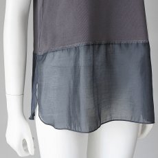 画像3: 【 Dignite Collier 】 ディニテコリエ 異素材コンビ 裾シアー タンクトップ カットソー 春夏秋 レディース  (3)