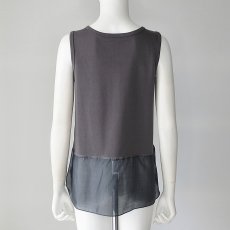 画像5: 【 Dignite Collier 】 ディニテコリエ 異素材コンビ 裾シアー タンクトップ カットソー 春夏秋 レディース  (5)