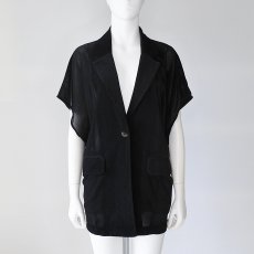 画像1: 【 CLOCHE 】 クロッシェ クロシェ オーバーサイズ メッシュ ベロア 半袖 ジャケット 春夏秋 レディース  (1)