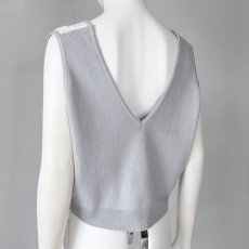 画像5: 【 QTUME 】クチューム テープレース ドライニット 前後着用 クロップド ベスト ジレ 春秋冬 レディース  (5)