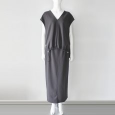 画像1: 《 上下セット 》【 CLOCHE 】 クロッシェ クロシェ ショーゼット ストレッチ ベスト ジレ  Iライン スカート セットアップ 春夏秋 レディース  (1)