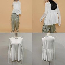 画像7: 【 CYAN TOKYO 】シアン トーキョー バックギャザー チュール カットソー オールシーズン レディース  (7)