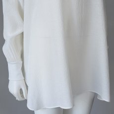 画像3: 【 CYAN TOKYO 】シアン トーキョー ゆったりシルエット 異素材コンビ ワッシャーラメ 袖リブ ブラウス 春秋冬 レディース  (3)