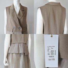 画像6: 【 RISLEY 】 リズレー リズレイ Long tulle tailored collar gilet 異素材コンビ 3Way チュール ベスト ジレ 春秋 レディース  (6)