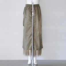 画像5: 《 セットアップ 対応 》【 RISLEY 】 リズレー リズレイ Military skirt ペチコート付き ジップ ナイロン ストレート スカート 春秋冬 レディース  (5)