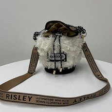 画像2: 予約商品《８/末頃入荷》【 RISLEY x OUTDOOR 】 リズレー リズレイ アウトドア コラボ Bucket fur bag エコファー バスケット 斜め掛け ショルダー ハンド バッグ 春秋冬 レディース  (2)
