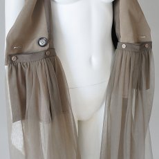 画像3: 【 RISLEY 】 リズレー リズレイ Long tulle tailored collar gilet 異素材コンビ 3Way チュール ベスト ジレ 春秋 レディース  (3)