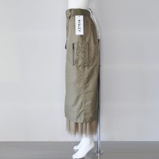 画像3: 《 セットアップ 対応 》【 RISLEY 】 リズレー リズレイ Military skirt ペチコート付き ジップ ナイロン ストレート スカート 春秋冬 レディース  (3)