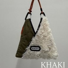 画像5: 予約商品《８/末頃入荷》【 RISLEY x OUTDOOR 】 リズレー リズレイ アウトドア コラボ Triangle fur quilt mini bag エコファー トライアングル ミニ バッグ 春秋冬 レディース  (5)