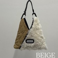 画像3: 予約商品《８/末頃入荷》【 RISLEY x OUTDOOR 】 リズレー リズレイ アウトドア コラボ Triangle fur quilt mini bag エコファー トライアングル ミニ バッグ 春秋冬 レディース  (3)
