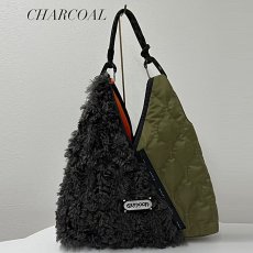 画像6: 予約商品《８/末頃入荷》【 RISLEY x OUTDOOR 】 リズレー リズレイ アウトドア コラボ Triangle fur quilt bag エコファー トライアングル バッグ 春秋冬 レディース  (6)