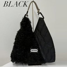 画像8: 予約商品《８/末頃入荷》【 RISLEY x OUTDOOR 】 リズレー リズレイ アウトドア コラボ Triangle fur quilt bag エコファー トライアングル バッグ 春秋冬 レディース  (8)