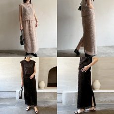画像7: 《 セットアップ 対応》【 cafune 】 カフネ シアー フェザー チュール エアリー ストレート スカート 春秋 レディース  (7)