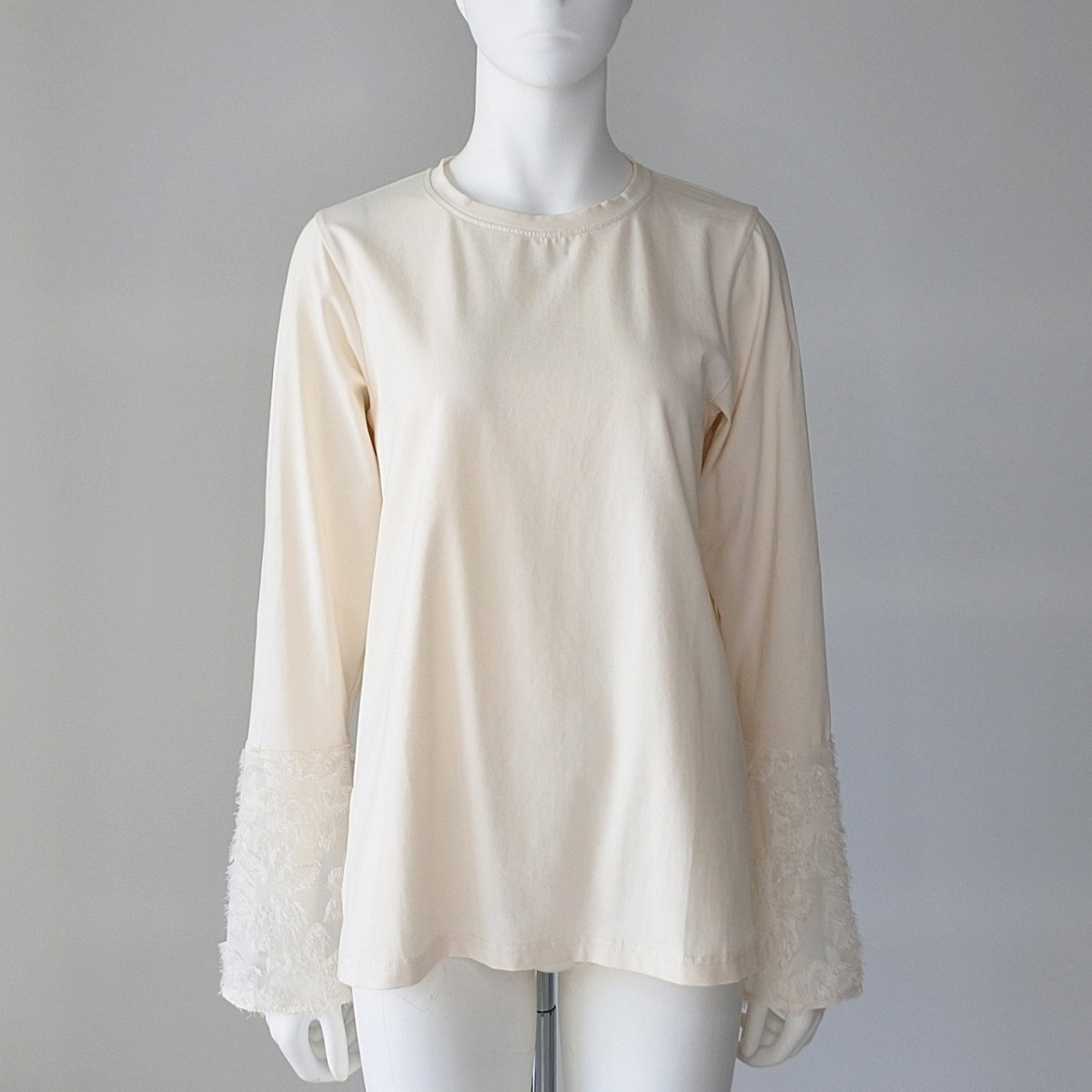 画像1: 【 CHIGNON 】 シニヨン 異素材コンビ カットジャガード カットソー 春秋冬 レディース  (1)