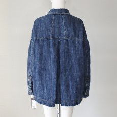 画像5: 【 ayane 】 アヤン ストレッチ ゆったりシルエット Aライン リネン混 Gジャン デニム ジャケット 春夏秋 レディース  (5)