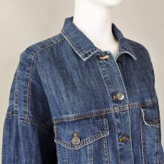 画像2: 【 ayane 】 アヤン ストレッチ ゆったりシルエット Aライン リネン混 Gジャン デニム ジャケット 春夏秋 レディース  (2)