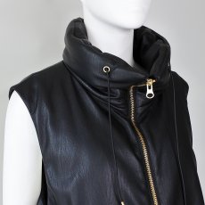 画像2: 【 MARGAUX VINTAGE 】 マルゴー ヴィンテージ フェイクレザー バルーン 中綿 ジレ ベスト 春秋冬 レディース  (2)