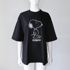 画像1: 《 国内正規品 》【 ICEBERG 】 アイスバーグ スヌーピー コラボ ロゴ レギュラーフィット Tシャツ 春夏秋 レディース  (1)