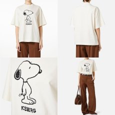 画像7: 《 国内正規品 》【 ICEBERG 】 アイスバーグ スヌーピー コラボ ロゴ レギュラーフィット Tシャツ 春夏秋 レディース  (7)