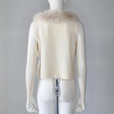画像5: 【 Maglia Plus 】マリア プラス 異素材コンビ フォックス エコファー Vネック ウール 100％ ニット ベスト ジレ 春秋冬 レディース  (5)