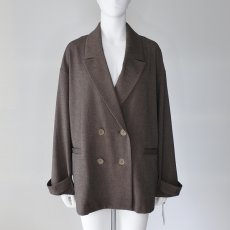 画像4: 《 上下セット 》【 CYNICAL 】シニカル 高品質 日本製生地 ソフトフランネル ゆったりシルエット ソフトフランネル ダブル ジャケット ピンタック ワイドパンツ 春秋冬 レディース  (4)